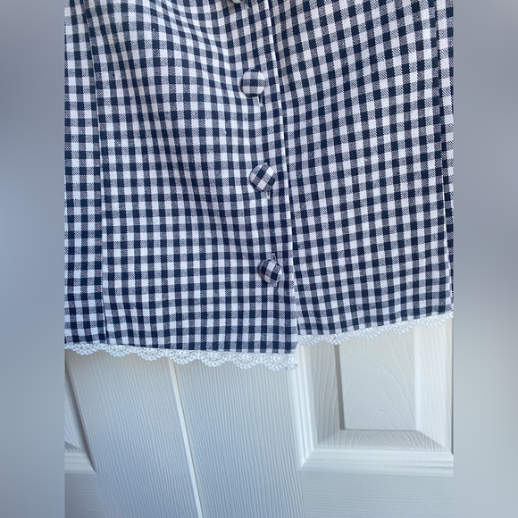 New Reformation Amela Linen Lace Top Remy Check - Picture 7 of 11